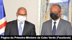 José Maria Neves, Presidente de Cabo Verde (esq) e Ulisses Correia e Silva, primeiro-ministro (dir), Palácio da Presidência, Cabo Verde, 3 Janeiro 2022