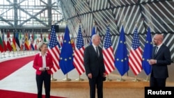 美国与欧盟领导人2021年6月15日在布鲁塞尔举行峰会（路透社）