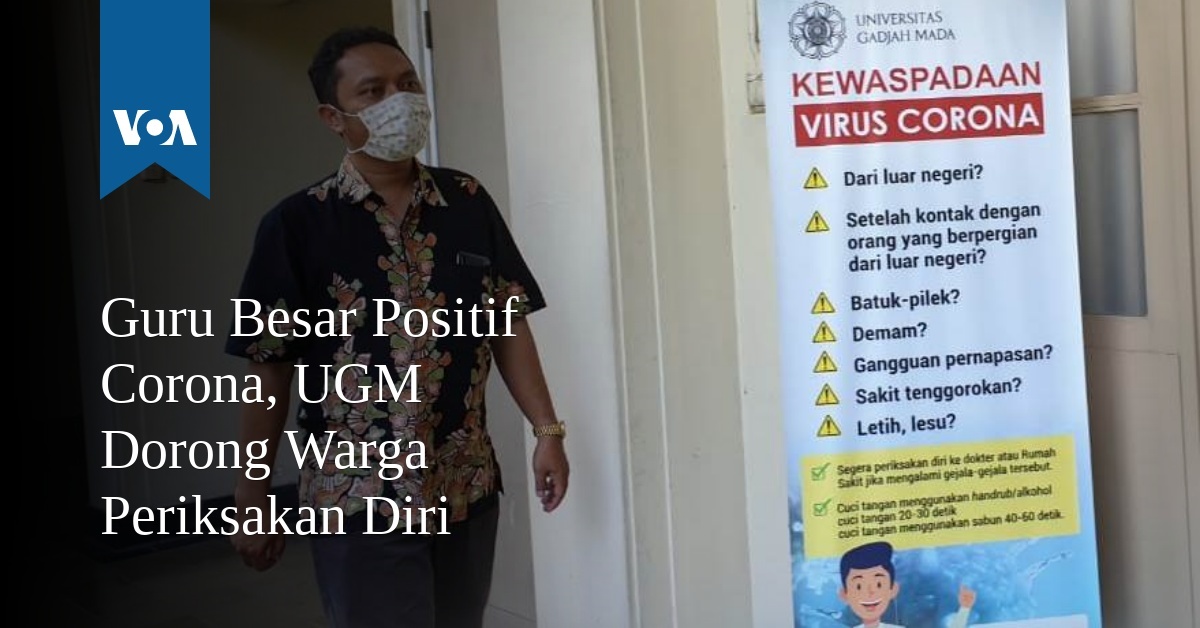 Guru Besar Positif Corona, UGM Dorong Warga Periksakan Diri