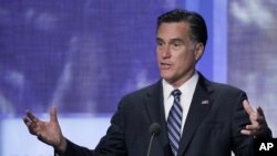 Mitt Romney s'exprimant à l'occasion de la Clinton Global Initiative à New-York