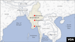 Map showing Myanmar