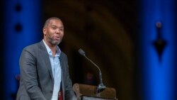 Author Ta-Nehisi Coates speaks during the Celebration of the Life of Toni Morrison at the Cathedral of St. John the Divine in New York in 2019. (AP Photo/Mary Altaffer, File)