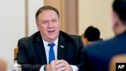 El secretario de Estado de EE.UU., Mike Pompeo, se reunió con el director del Departamento Frente Unido de Corea del Norte, Kim Yong Chol, en Pyongyang, el viernes, 6 de julio de 2018.