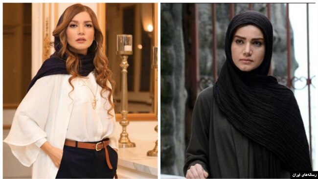 دو تصویر متفاوت از «متین ستوده» (راست) در سریال فاخته و (چپ) در اکران خصوصی فیلم «مسخره باز» 