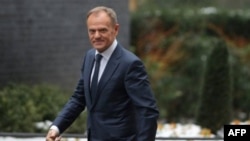 FILE - Donald Tusk, president of the European Council, is seen in London, March 1, 2018.