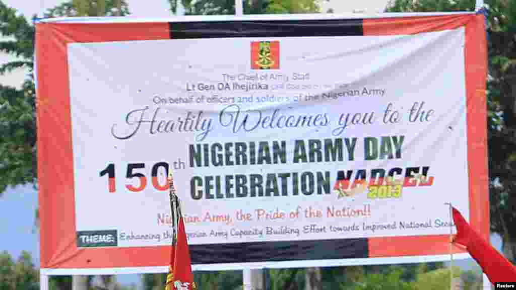 Parade banner for the Nigeria Army's 150th anniversary celebration.
