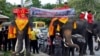 Thái Lan đưa voi đi phát tờ rơi trưng cầu dân ý