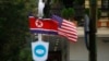 FILE - Flags of North Korea and the U.S are flown on a street in Hanoi, Vietnam, Feb. 19, 2019.