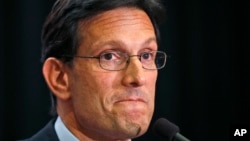 House Majority Leader Eric Cantor, R-Va., delivers a concession speech in Richmond, Va., Tuesday, June 10, 2014. 