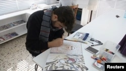 Ahmad Amer, a 21-year-old from south Lebanon, painted from an early age and wanted to study fashion but could not afford the fees.