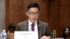 罗冠聪2019年9月26日在美国参议院就香港问题举行的听证会上发言。(参议院网络转播截屏)
