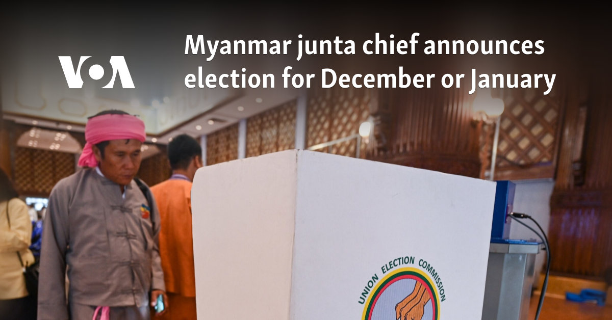 Myanmar junta chief announces election for December or January