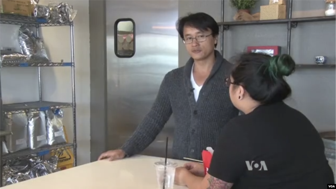Sonny Nguyen, co-owner of the 7 Leaves Cafe in the heart of Little Saigon, in Los Angeles, California.