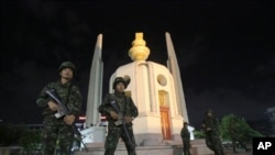 ထိုင်းနိုင်ငံတွင် စစ်အာဏာသိမ်းပြီးကာစက လုံခြုံရေး တိုးမြင့်ထားစဉ်။