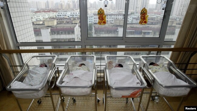 中国上海一家医院的新生儿房间。（资料照片）