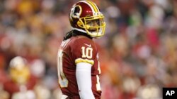 La mirada del mariscal de campo de los Redskins, Robert Griffin III, lo dice todo.