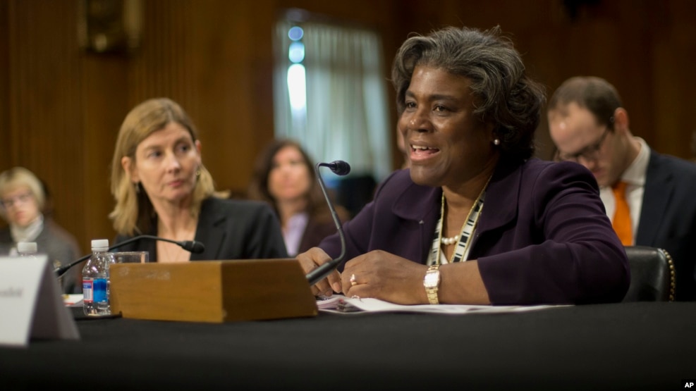 FILE - U.S. Assistant Secretary of State for African Affairs Linda Thomas-Greenfield.