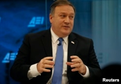 FILE - CIA Director Mike Pompeo speaks at a forum in Washington, Jan. 23, 2018.