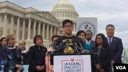 Jung Bin Cho was brought to Virginia as a 7-year-old child and has been protected by DACA through his university studies. (Photo: E. Sarai/VOA) 