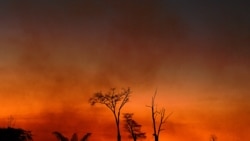 MATO GROSSO – Smoke rises from a burnt area of land a the Xingu Indigenous Park, Mato Grosso state, Brazil, in the Amazon basin, on August 6, 2020. (Photo by CARL DE SOUZA / AFP).