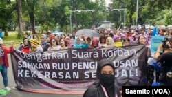 Ilustrasi desakan penghapusan kekerasan seksual terhadap perempuan. (Foto: Sasmito)