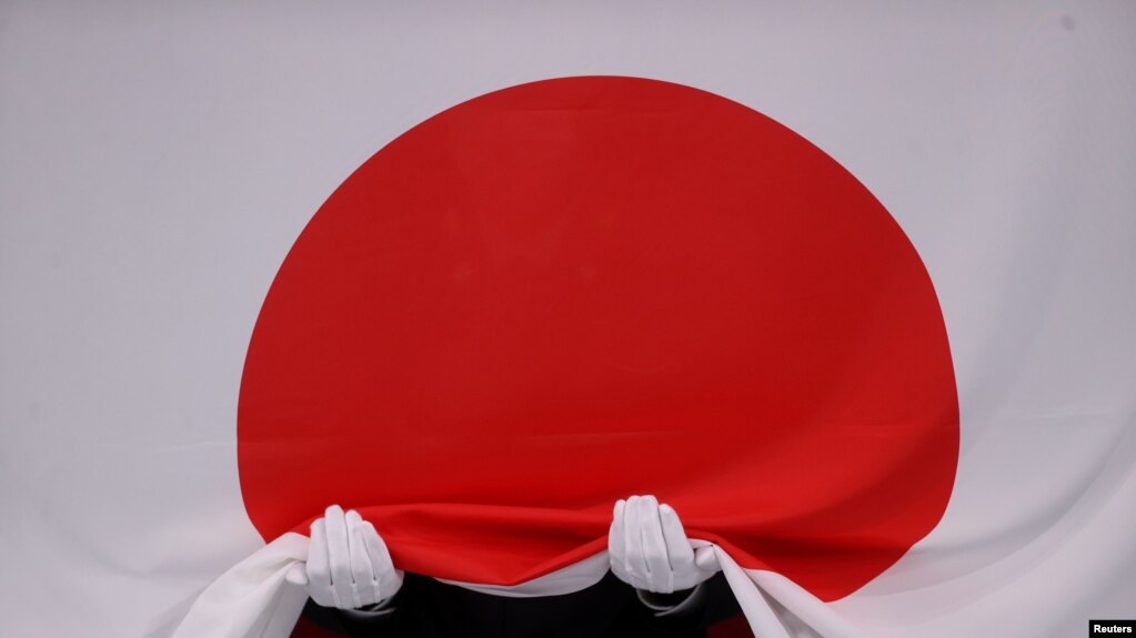 东京奥运会上的日本国旗(photo:VOA)