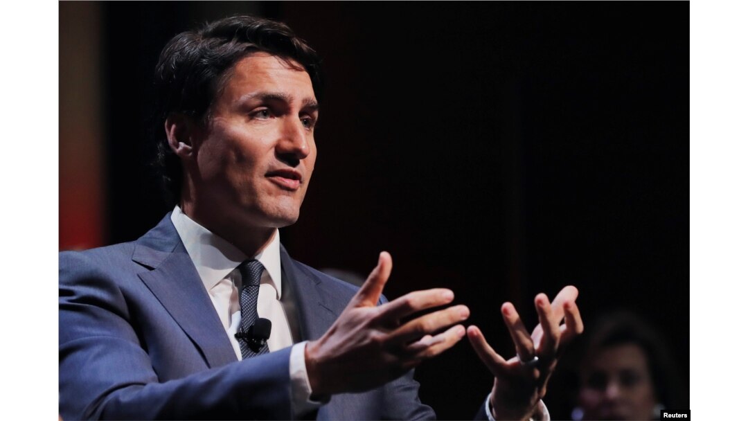 Canada's Prime Minister Justin Trudeau speaks to the Economic Club of New York in New York, May 17, 2018.