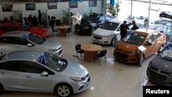 Chevrolet vehicles are displayed at the Surman Chevrolet dealership in Mexico City, Jan. 9, 2018. 