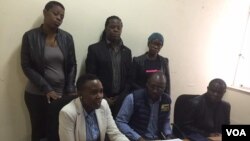Civic society leaders speak at a press conference in Harare after agreeing to work together in order to remove the ruling Zanu PF party from power in the 2018 general elections.