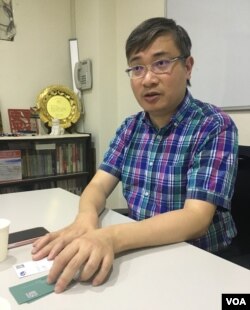 台湾香港协会理事长桑普。（记者陈筠拍摄）
