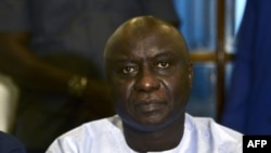 FILE - Idrissa Seck, president of the Rewmi party and candidate for the 2019 Senegal presidential election, is pictured during a press conference of the opposition at the headquarters of the liberal Bokk Gis Gis (BGG) party in Dakar on Jan. 15, 2019.