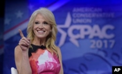 White House counselor Kellyanne Conway speaks at the Conservative Political Action Conference in National Harbor, Maryland, Feb. 23, 2017.