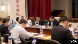 中国国民党主席江启臣6月19日主持改革委员会召开大会，提出多项改革建议，包括两岸新论述。（美国之音黄丽玲摄）