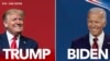 This side-by-side picture shows US President Donald Trump and Democratic presidential nominee Joe Biden.