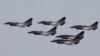 资料照：中国空军歼10战机表演队参加巴基斯坦阅兵日前的彩排。（2019年3月18日）