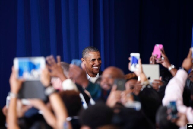 Presidente Obama llega a la escuela secundaria McKinley, en Baton Rouge, Louisiana. Enero 14, 2016.