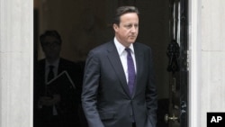 Britain's Prime Minister David Cameron leaves Downing Street in London, to attend Parliament. (File)