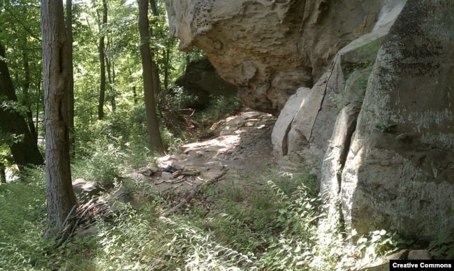 The Meadowcroft Rockshelter in Washington County, Pa., where archaeologists found artifacts dating back 16,000 years.
