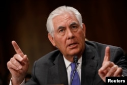 U.S. Secretary of State Rex Tillerson testifies before the Senate Foreign Relations Committee on Capitol Hill in Washington, June 13, 2017. On Wednesday, Tillerson testified before the House Foreign Affairs Committee.