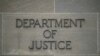 ARCHIVO - Logo del Departamento de Justicia de EEUU en Washington DC.