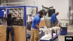 American workers on the factory floor of the Chinese-owned Fuyao Glass company in Dayton, Ohio.