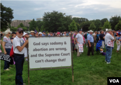 Opponent of same-sex marriage and supporters of traditional marriage between one man and one woman rally outside the U.S. Capitol in Washington, D.C., June 19, 2014. (Photo: Diaa Bekheet)