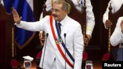 Le président de la République Dominicaine Danilo Medina lors de la cérémonie d’investiture au Congrès national, Saint-Domingue, 16 août 2016. (REUTERS/Ricardo Rojas)