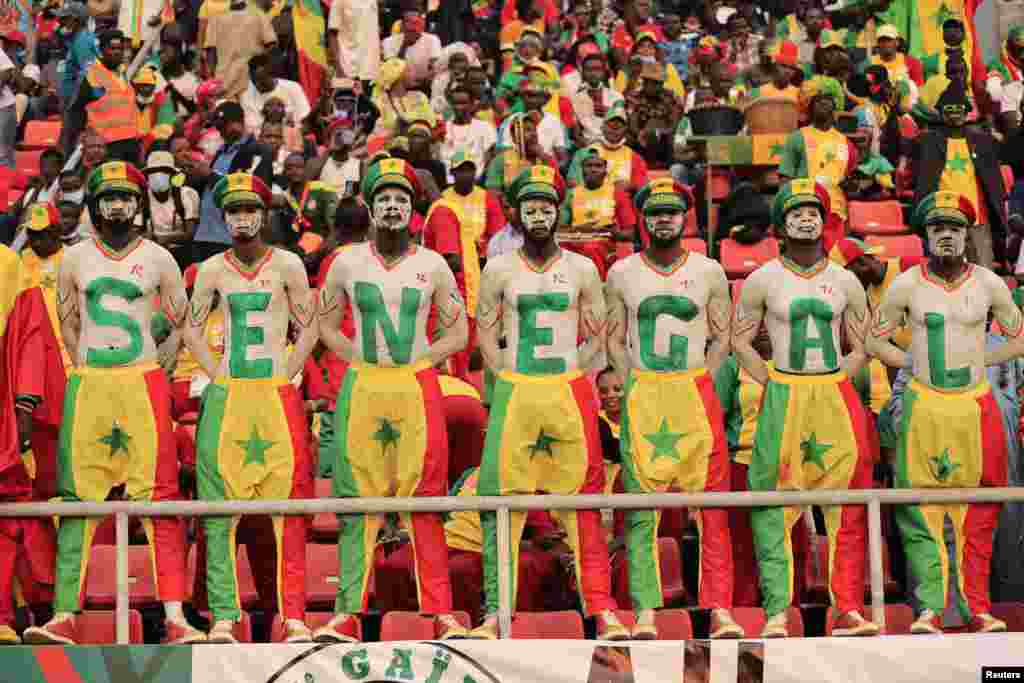 Senegal fans in the stands during the match against Cape Verde in Cameroon, Jan. 25, 2022.