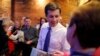 Democratic 2020 U.S. presidential candidate Pete Buttigieg greets voters during a campaign stop at Portsmouth Gas Light, in Portsmouth, New Hampshire, March 8, 2019.