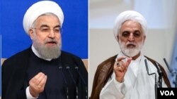 حسن روحانی رئیس جمهوی و محسنی اژه ای سخنگوی قوه قضائیه ایران