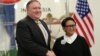 U.S. Secretary of State Mike Pompeo shakes hands with Indonesian Foreign Minister Retno Marsudi during their meeting in Jakarta, Indonesia, Aug. 4, 2018.