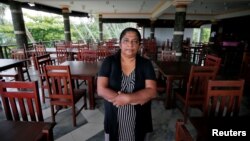 Samanmali Colonne, 51, poses for a photograph inside the Warahena Beach hotel in Bentota, Sri Lanka, May 2, 2019. She said all of her bookings canceled after the Easter bombings.