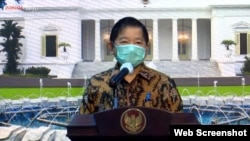 Kepala Bappenas Suharso Monoarfa dalam telekonferensi pers di Istana Kepresidenan Jakarta, Kamis (5/11) memperkirakan perekonomian Indonesia akan tumbuh lima persen pada 2021 (Foto: VOA)
