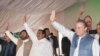 Prime Minister Muhammad Nawaz Sharif waves to jubilant crowd at Layyah on 2nd May 2017.